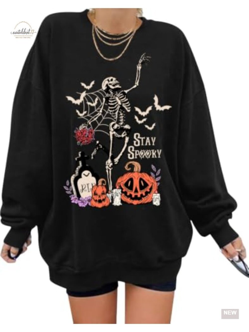 Halloween Sweatshirt Women Ghost Pumpkin Graphic Pullover Oversized